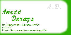 anett darazs business card