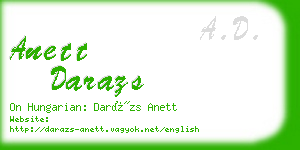 anett darazs business card